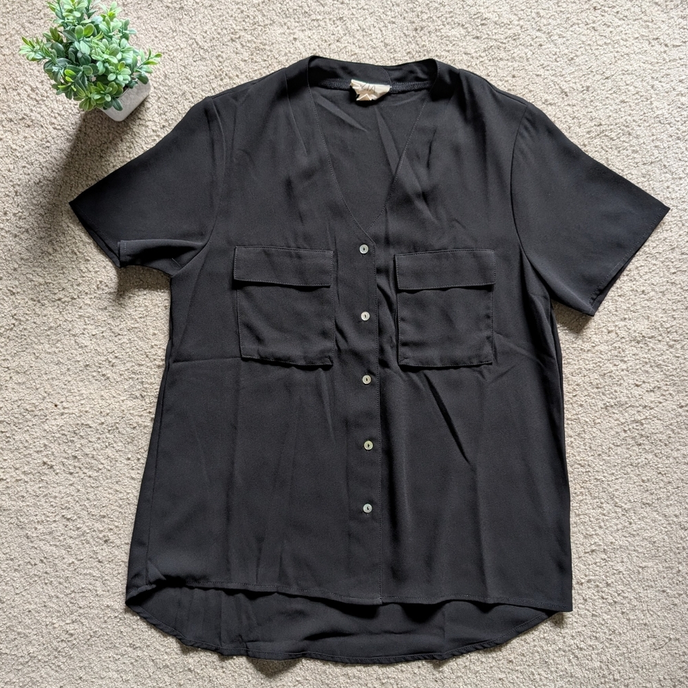Zia Short Sleeve V-neck Dressy Blouse Women's Small